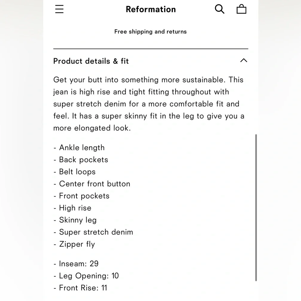 NWT Harper High Rise Skinny Jeans - Picture 2 of 3